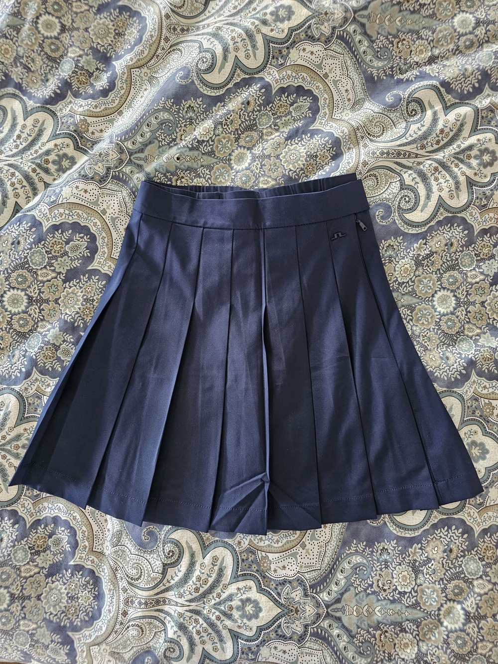 J.Lindeberg Navy Pleated Mini Skirt